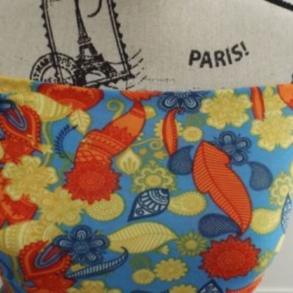 LULAROE MAXI SKIRT DRESS LONG XS Blue Yellow Red - Picture 3 of 6